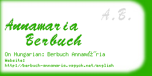 annamaria berbuch business card
